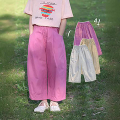 女の子用カジュアルパンツ 2025年夏 薄手 新作 子供用万能ワイドパンツ 防蚊パンツ 女の子用ゆったりロングパンツ