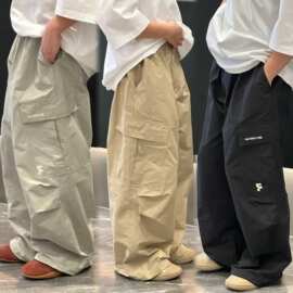 男童长裤儿童工装裤夏装2026新款大童休闲裤男童纯色百搭直筒裤潮