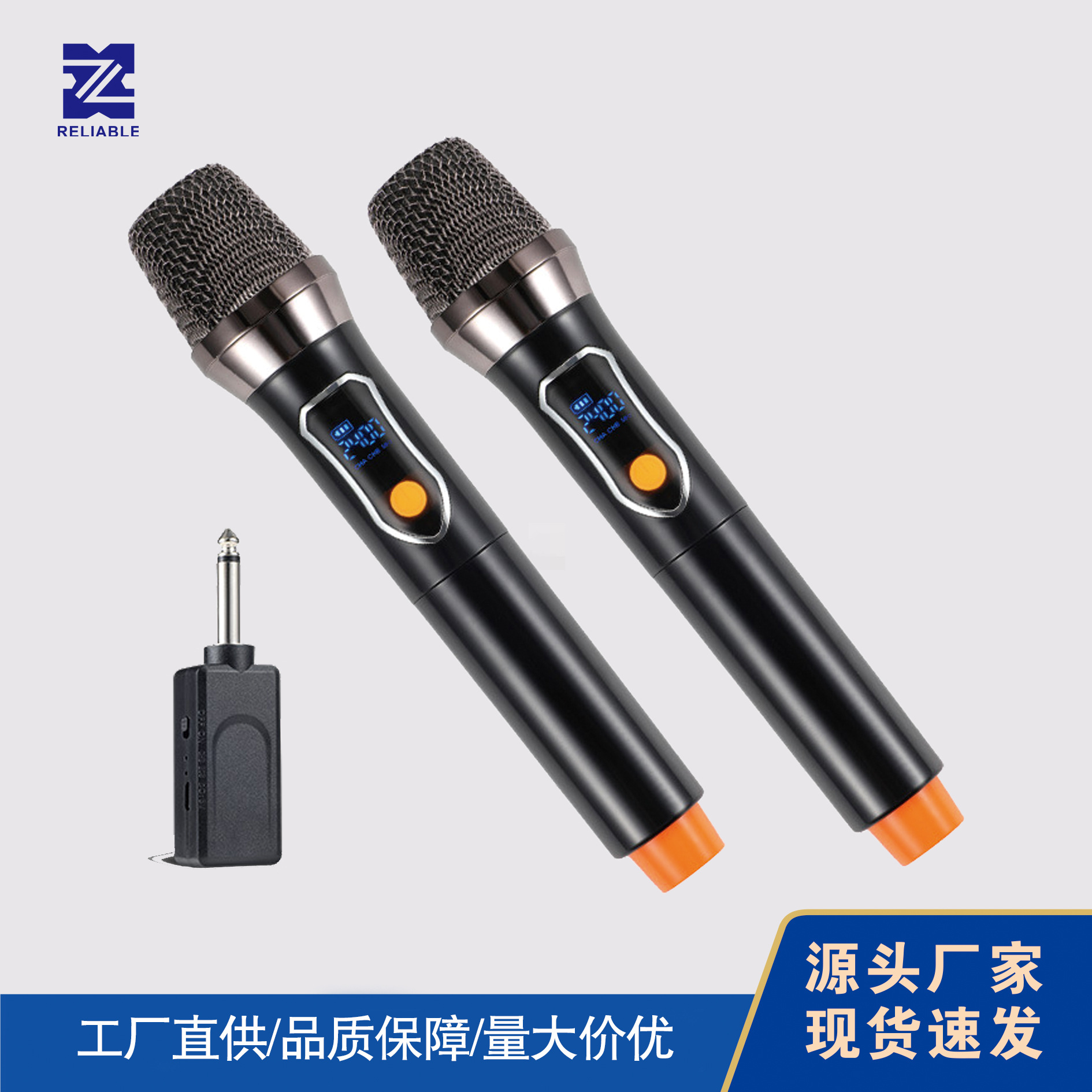 Handheld Microphone with Dual Output and Display, Suitable for Home Use, Outdoor Singing, Ktv, Live Streaming, Universal U-Band Rechargeable Wireless Microphone