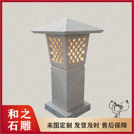 寺庙石雕灯笼 石头雕刻灯塔图片 福建天然石材加工 规格可定