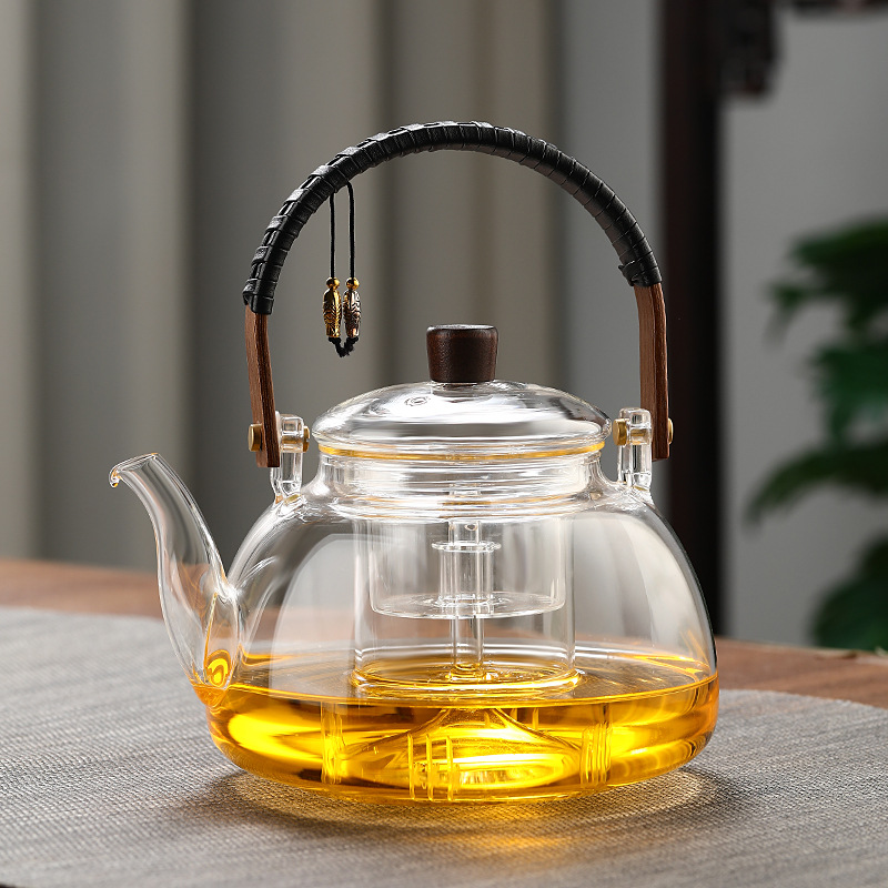 玻璃煮茶壶耐高温烧水壶家用提梁泡茶壶电陶炉水果花茶壶批发