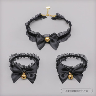 Lolita neck bell accessories props lace bow bell collar bow tie a generation of handmade