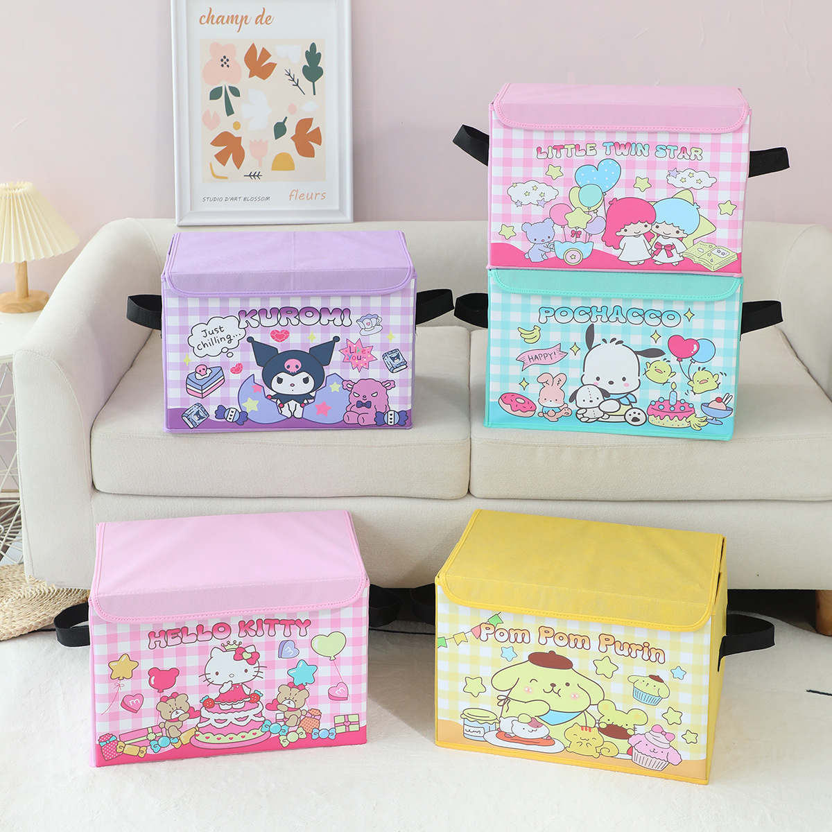 Large Capacity Leather Folding Storage Box Home Bedroom Clothes Sundry Storage Box Kulomi Flip Toy Storage