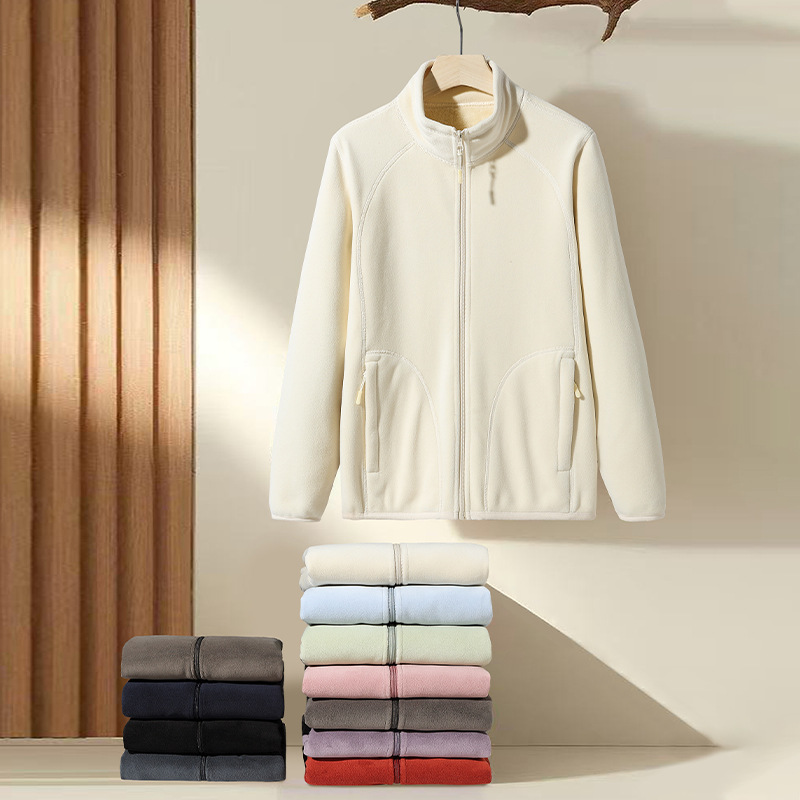 25 Autumn/Winter New Fleece Jacket for Women, Fleece-Lined Jacket, Thickened Inner Layer for Warmth, Oli Velvet Sweatshirt for Men