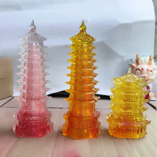 水琉璃文昌塔九层文昌塔升学乔迁风水桌面摆件透明树脂工艺品装饰