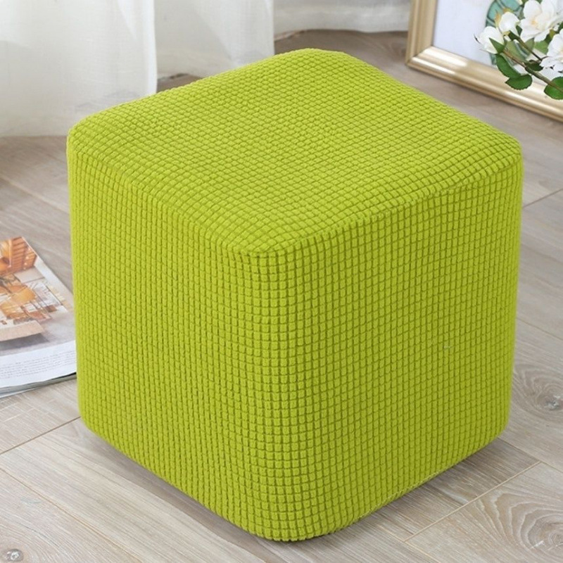 Tela elástica cuadrada de lana para cambiar zapatos taburete cubierta de silla cubierta de maíz cubierta cuadrada cubierta de taburete todo incluido tejido grueso cubierta de cubierta