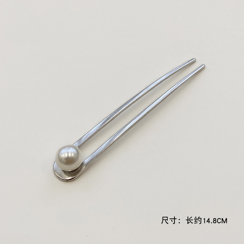 中式珍珠u型发簪高级感发夹女式后脑勺盘发头饰古风发钗簪子发饰|undefined