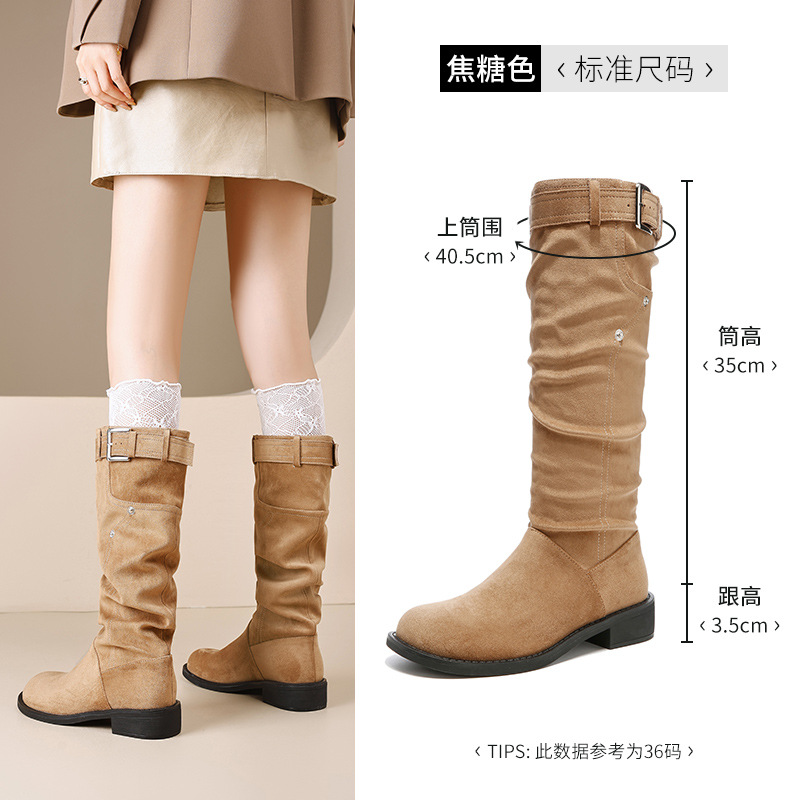 Auge Lion-Deng botas para mujeres 2025 nuevo otoño y invierno con suela gruesa Meirade botas de caballero pequeñas.