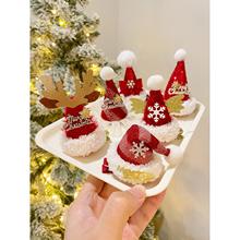 可爱圣诞头饰圣诞帽发夹边夹发卡甜美小鹿鹿角小夹子圣诞节礼物女