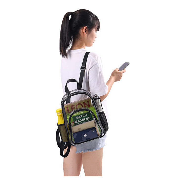 Amazon transfronteriza de PVC transparente mochila hombre y mujer estudiante al aire libre portátil de gran capacidad Mochila deportiva de moda