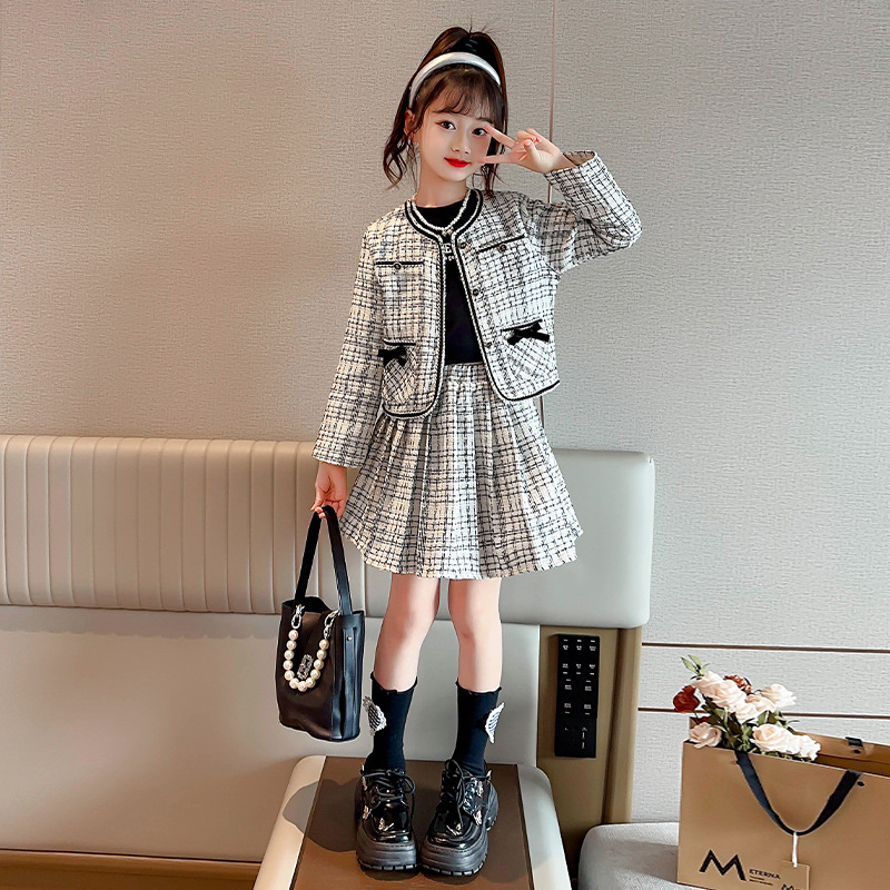Mädchen Tweed Set Im Kleinen Duft Stil Für Modische Kinder_voghion.com