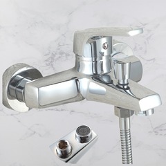 All copper triple bathtub faucet set hot and cold faucet concealed water heater mixing valve shower shower wholesale