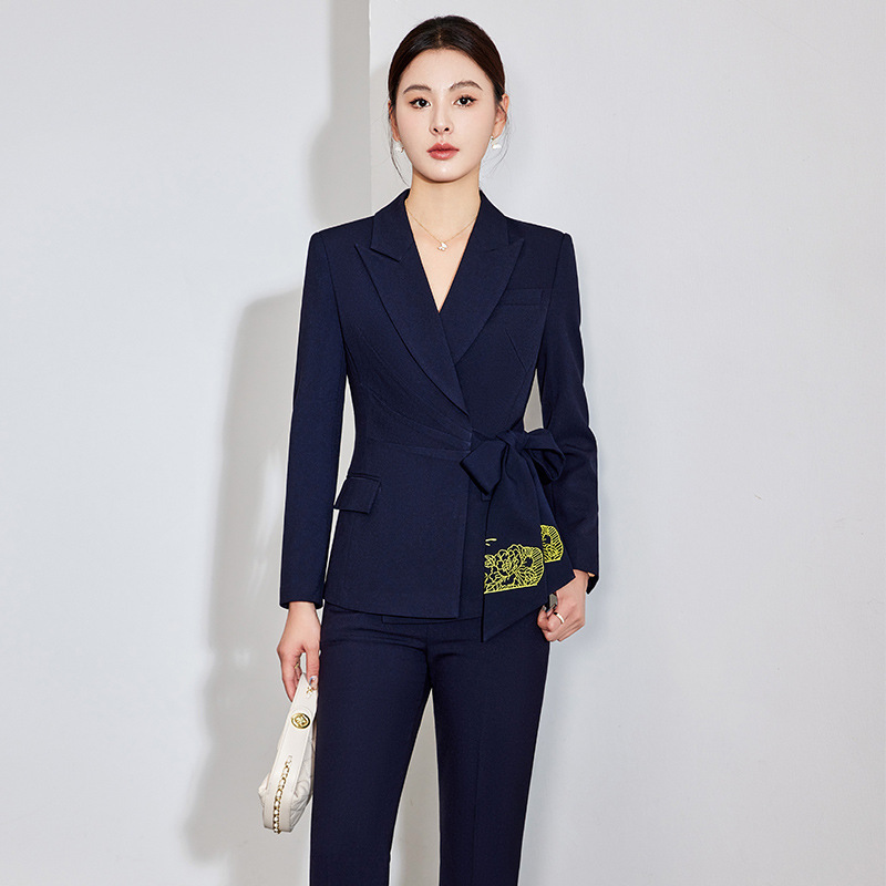 Red Professional Suit for Women, Elegant Wedding Emcee Host Work Attire for Women