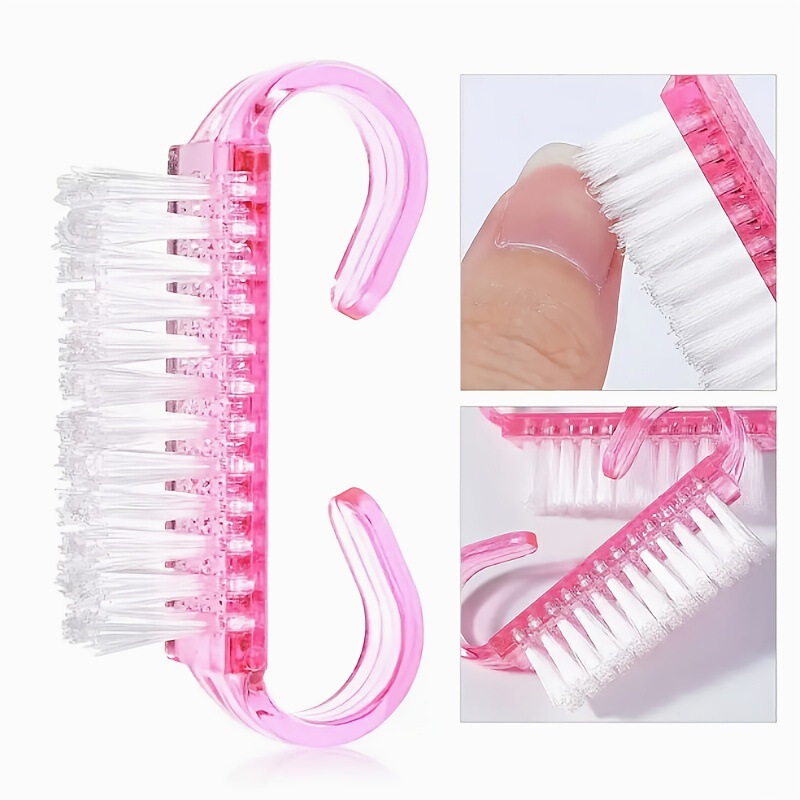 50Pcs Acrylic Nail Cleaning Brush Set, 3 Colors Small Trumpet Shape Soft Hair Plastic Dust Removal Brush, Suitable