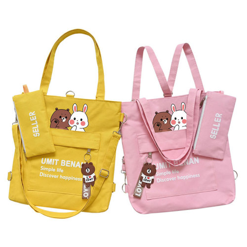 Canvas bag female handbag student shoulder bag tutorial 2024 new trendy cloth bag handbag crossbody bag wholesale