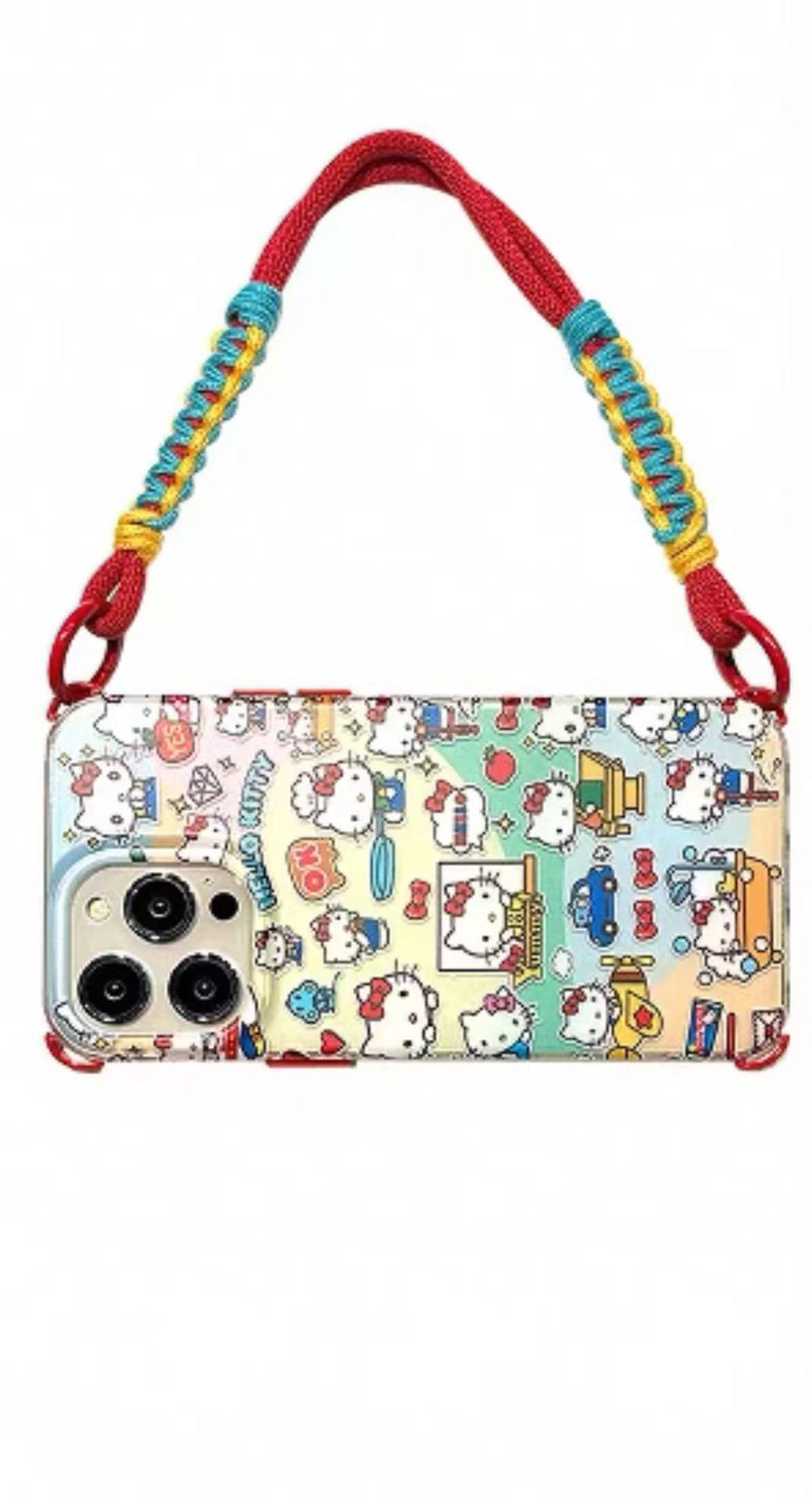 Ilustración de kt de pantalla completa de dibujos animados para iphone15 cuatro esquinas retráctil 16ProMax funda para teléfono móvil Apple 14 femenino 13