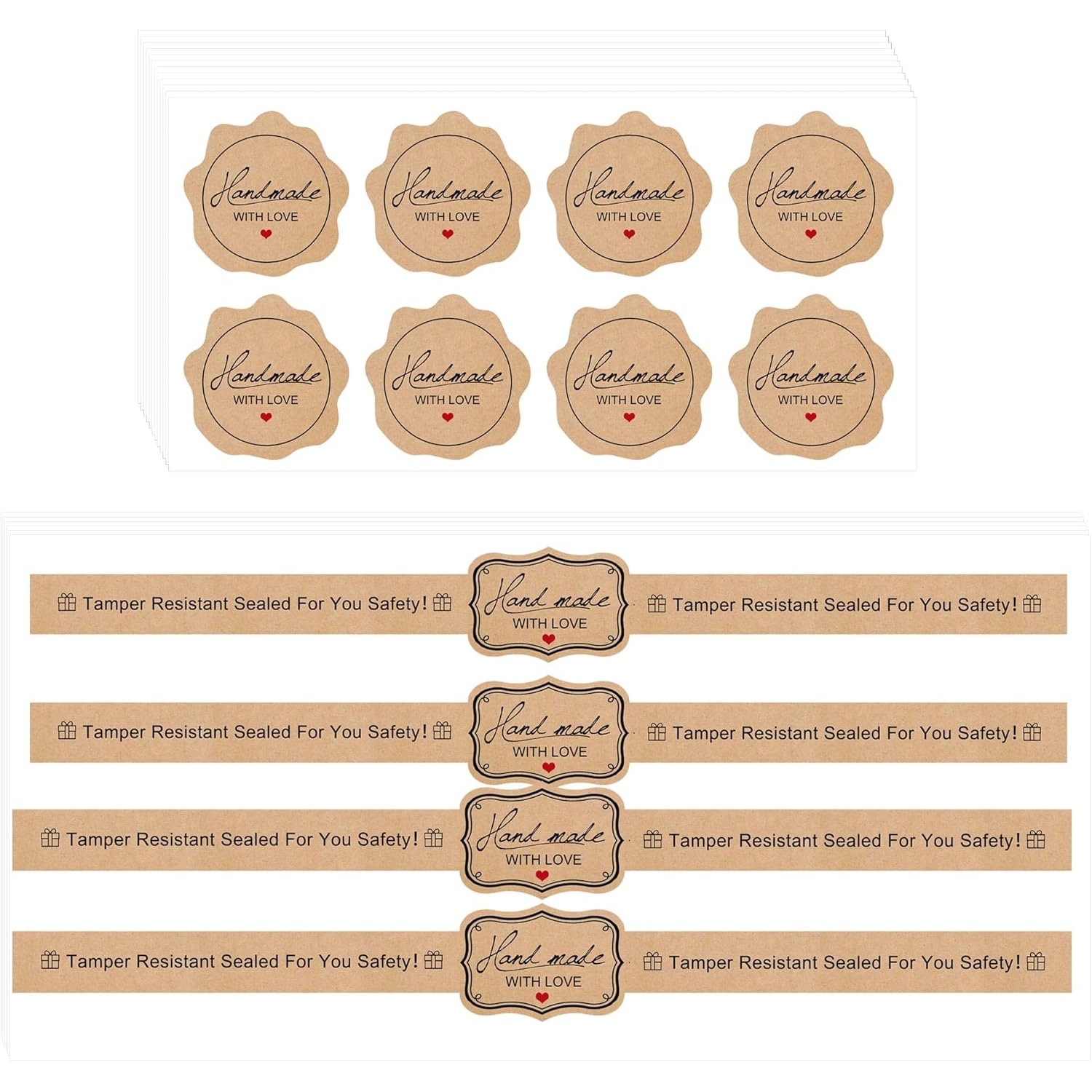 亚马逊爆款手工牛皮纸食品密封贴纸安全防伪包装标签
