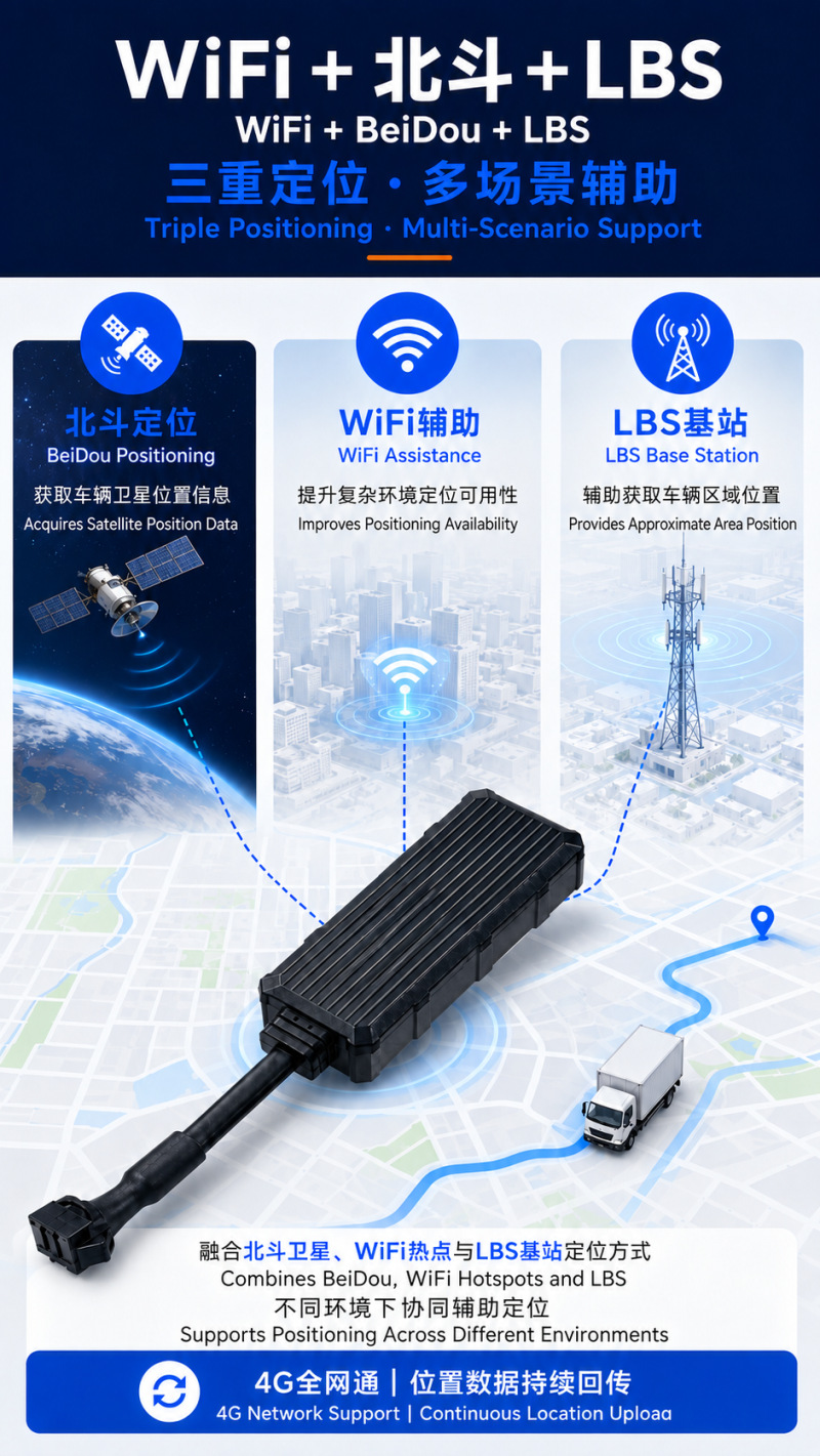 4G vehicle-mounted Beidou locator for cars, trucks, and electric vehicles, wired remote fuel and power cut-off fleet management terminal wholesale