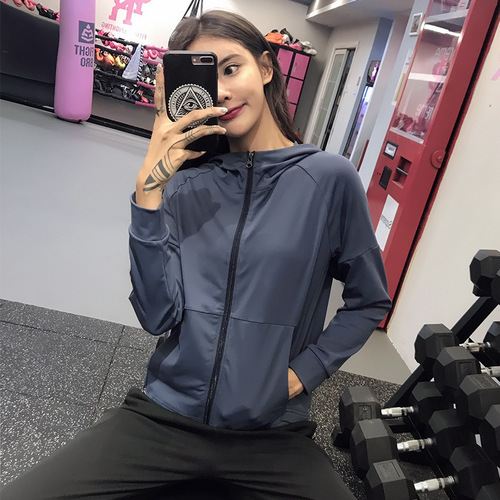 Yoga Wear Hooded Zipper Sport Coat Loose Casual Jacket Zipper Cardigan Running Fitness Wear Long Sleeve Women 