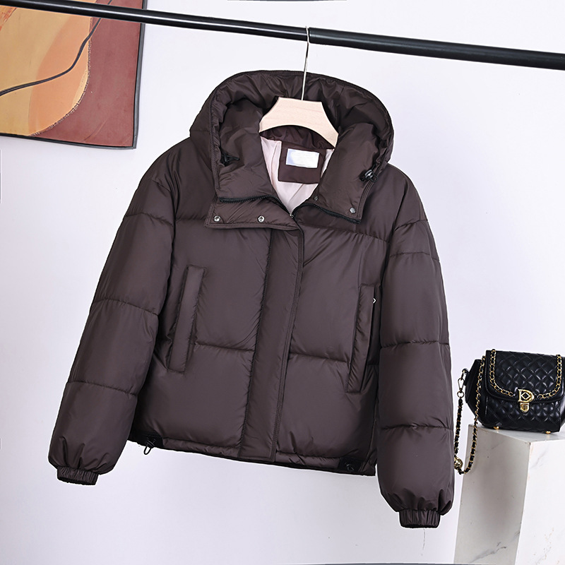 2025 nueva mujer invierno corto algodón ropa de algodón estilo coreano de diseño de moda suelta y gruesa chaqueta caliente de moda