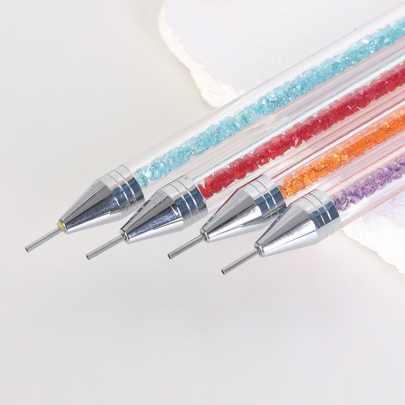 Manicura pluma de taladro de doble cabeza manicura pluma de silicona pluma de fototerapia herramienta de manicura pluma de pintura pluma extraíble pluma de taladro pegajoso