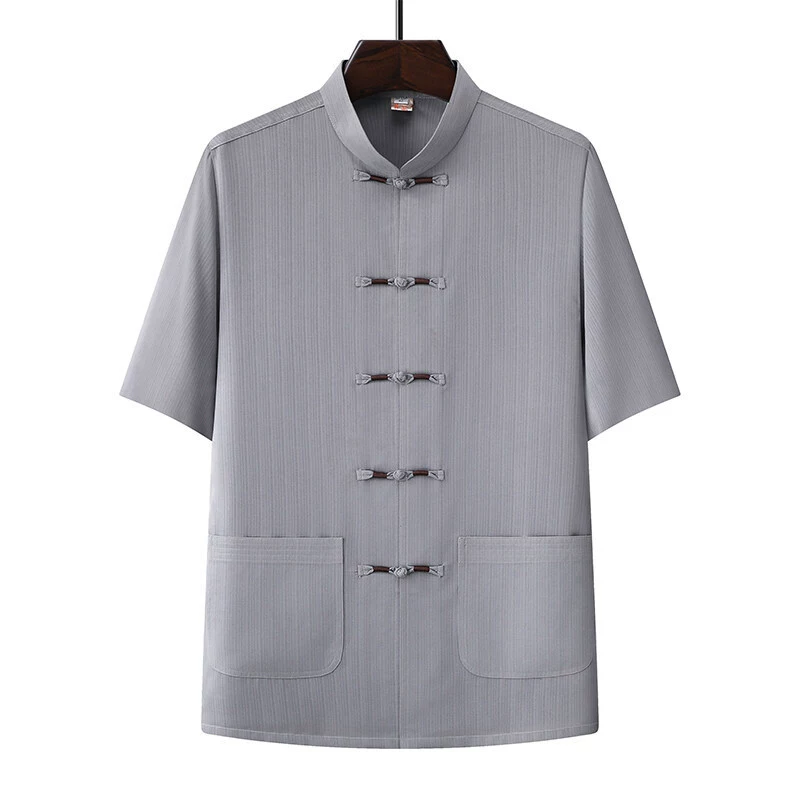 Summer Hanfu for elderly, set, for middle age, Chinese style, with short sleeve