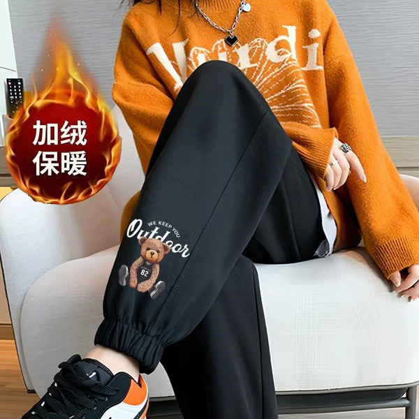 No. 82 bear tying feet black pants plus velvet
