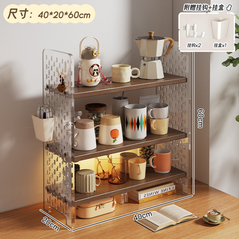 Taza de mesa almacenamiento estante acrílico taza de agua estante de té estante de mesa sala de té esquina de café estante de exhibición
