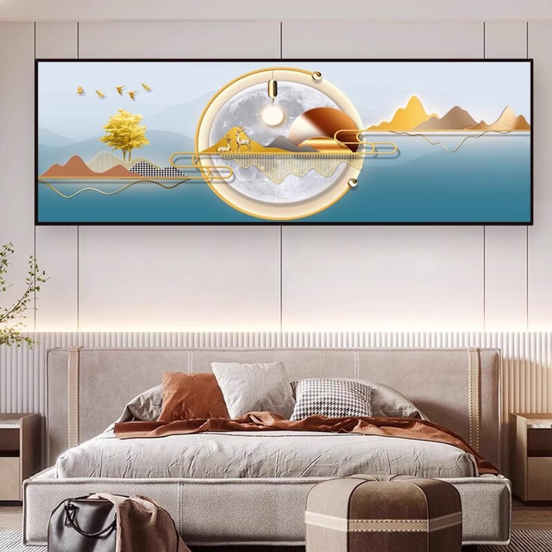 寝室のベッドサイドの絵画自己粘着壁ステッカーホテル B&B リビングルームのソファの背景の壁の装飾絵画壁紙ステッカー|undefined