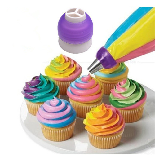 Baking cake/3-hole 3-color frosting bag converter Three-color frosting tip converter DIY dessert decoration