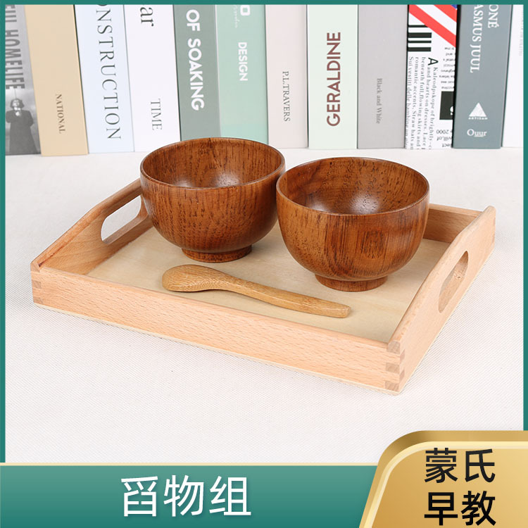 Montessori teaching aids Montessori daily life toys genuine goods wooden scoop set with plate Bowl Spoon early education
