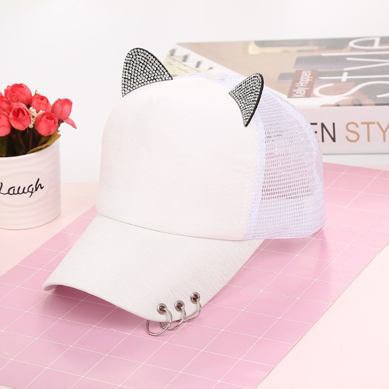 Women's Hip-hop Streetwear Solid Color Rhinestone Curved Eaves Baseball Cap display picture 3