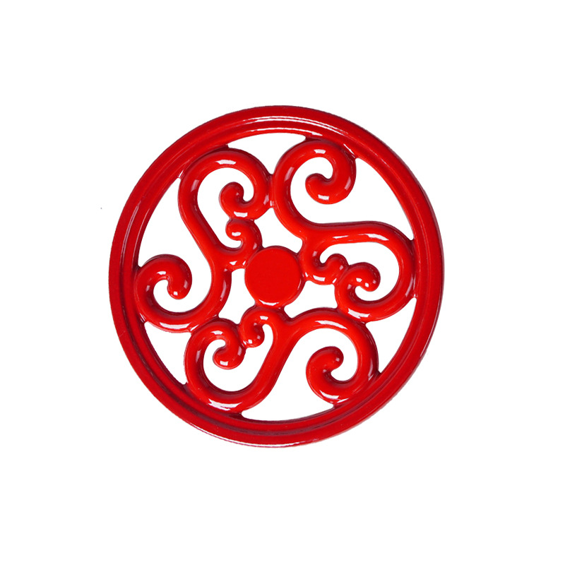 Cojín aislante de esmalte de hierro fundido nuevo cojín de mesa de comedor chino resistente a quemaduras cojín de platos resistente a altas temperaturas