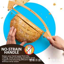 新款木质面包刀锯三明治切片机法棍面吐司锯抗弯曲木制面包切割器