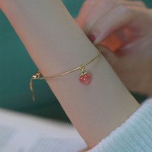 桃之夭夭*天然玛瑙小桃子手链2022年新款潮小众 手镯女送礼闺蜜