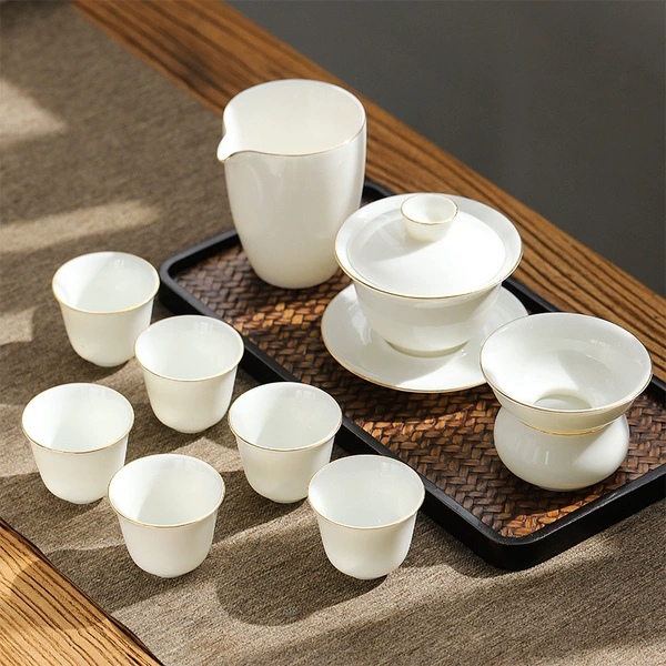 10-piece gold-rimmed bowl set (concubine cup)