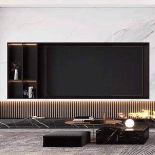 Living room 304 stainless steel TV niche embedded living room background dumb black stainless steel wine cabinet display cabinet