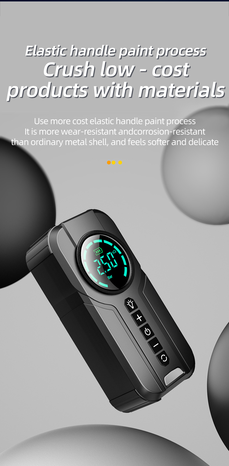 Cross-Border Portable Car Air Pump, Electric Wireless Digital Display Model 12V Air Pump - Without Power Bank