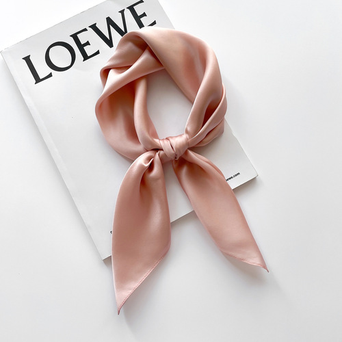  new Korean version solid color 70X70 small square scarf women's mulberry silk gift scarf silk scarf decorative scarf shawl