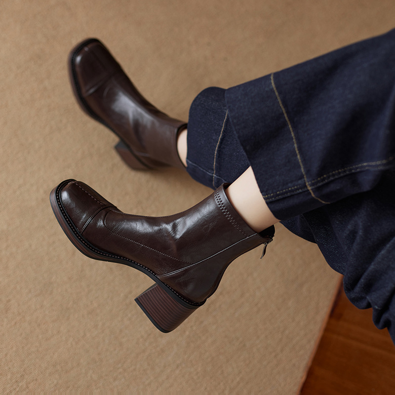 Small person waterproof platform thick sole thick heel high heel…