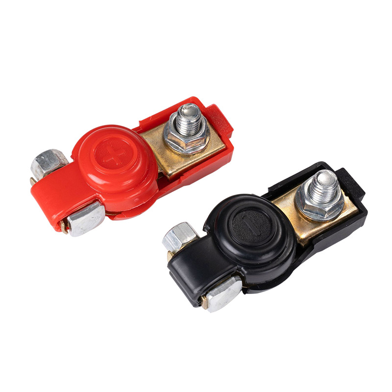 Al por mayor batería chuck tirón rápido rojo y azul conector de la batería del coche batería extraíble pila cabeza clip