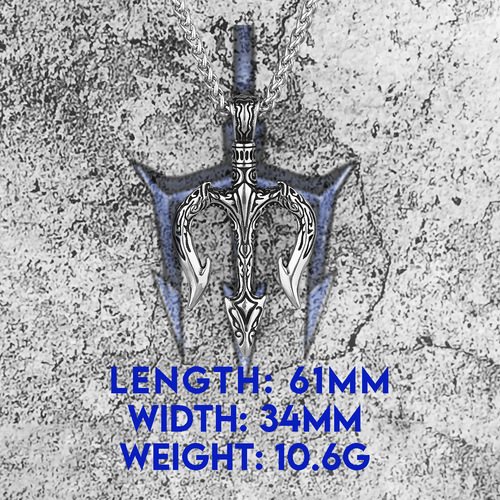 Poseidon Trident Titanium Steel Pendant Trendy Fashion Sweater Chain Men's Hip Hop Personalized Stainless Steel Necklace Pendant