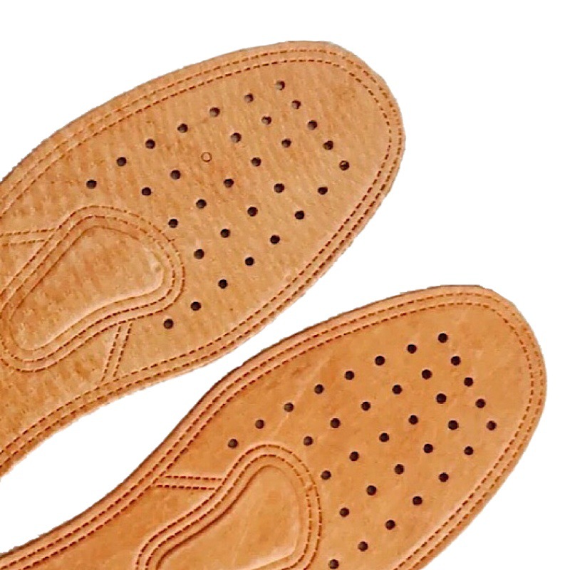 Genuine Leather Insoles Are Sweat-Absorbent, Breathable, Anti-Odor, Sports Shock-Absorbing, Thickened Pigskin Insoles for Men and Women, Spring Style Perforated Pigskin Insoles