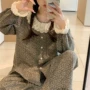 蕾丝秋冬碎花圆领家居服