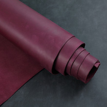 头层黄牛疯马皮紫色1.8-2.0厚皮具文具箱包鞋材皮料真皮手工diy皮