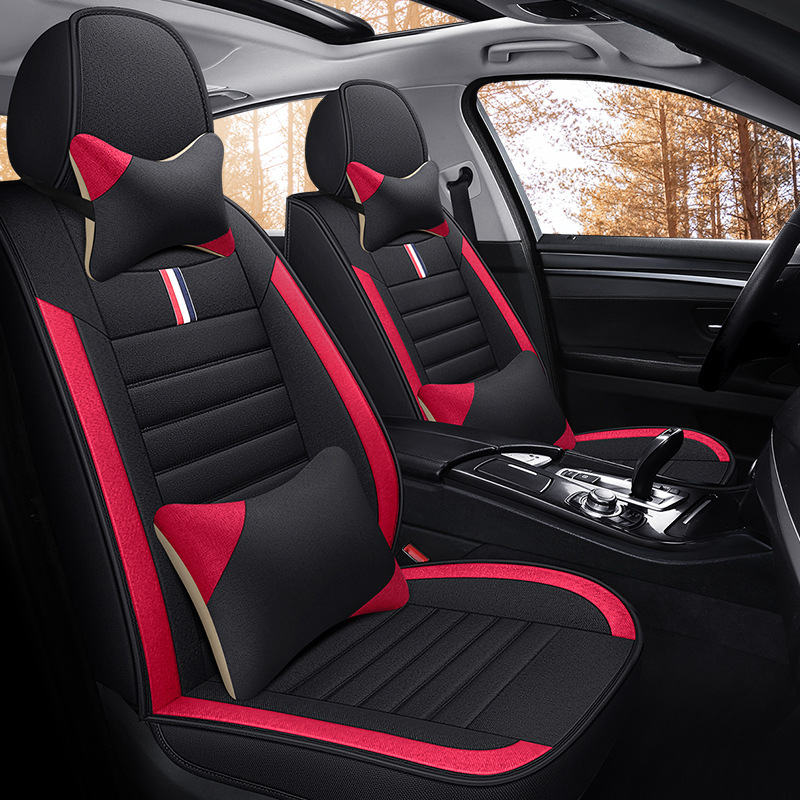 适用福特新福克斯三厢经典两厢通用座套全包四季亚麻布艺汽车坐垫