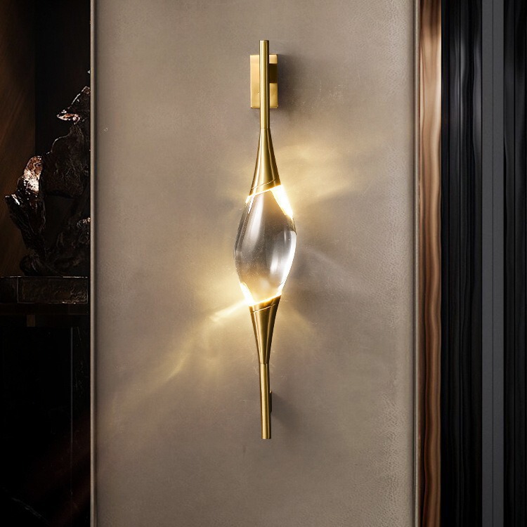 Light Luxury All-Copper Crystal Wall Lamp Designer Simple Creative Decoration Living Room Dining Room Study Bedroom Bedside Lamp Light Luxury All-Copper Crystal Wall Lamp Designer Simple Creative Decoration Living Room Dining Room Study Bedroom Bedside Lamp