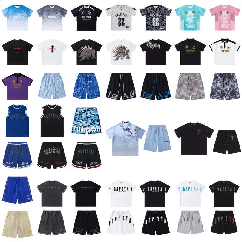 High-Quality Cross-Border Trapstar American Retro High Street Polo Shirt Street Hip-Hop Loose Embroidered Short-Sleeved T-Shirt