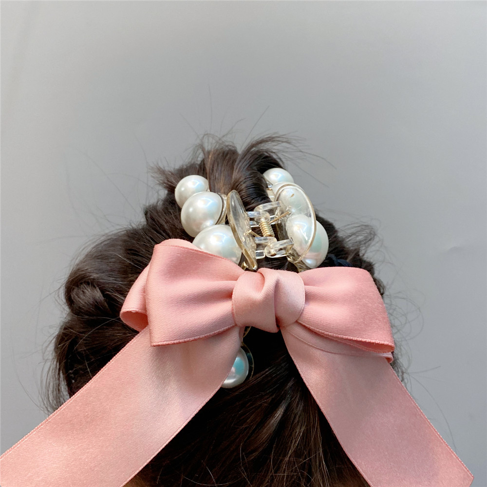 Korean style pearl bow catch clip wholesalepicture11