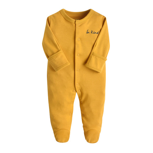 European and American new baby cotton one-piece romper, spring and autumn long-sleeved foot-covering newborn robe, one piece drop shipping